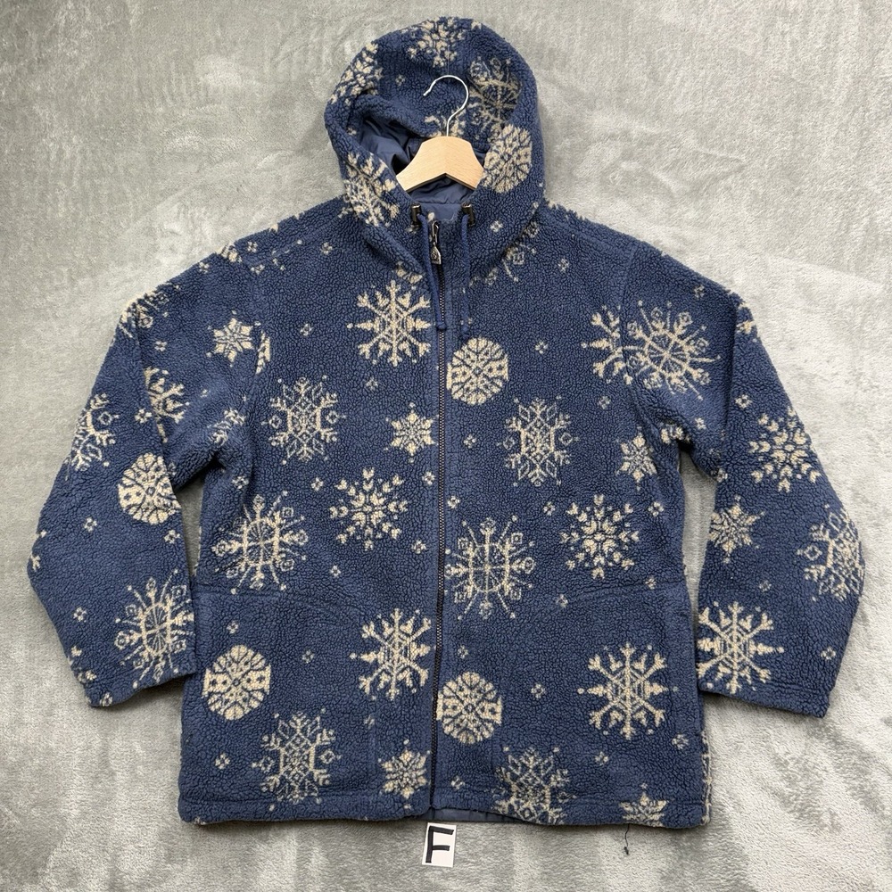 Pacific Trail Reversible Jacket Snowflakes Blue Women's Medium